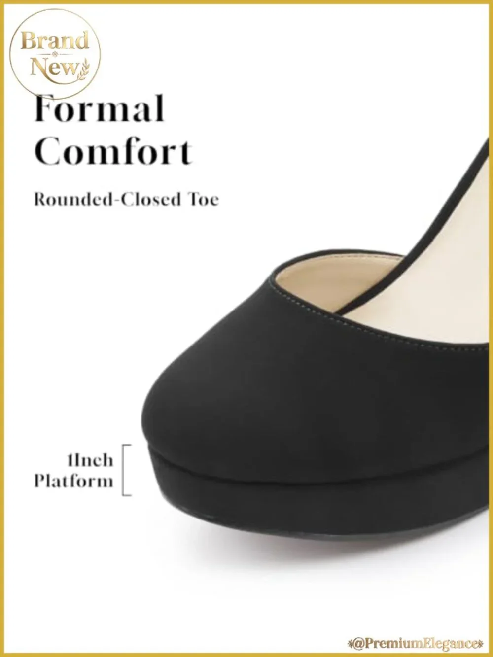 Platform Closed Toe Heels Round Toe High Chunky Pumps